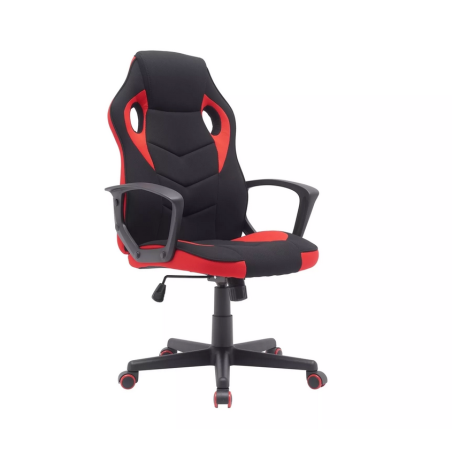 Chaise de bureau "Dakar" - Noir/Rouge - l 63 x H 106 cm