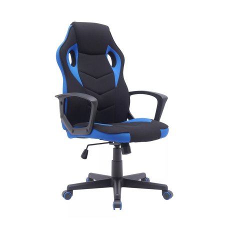 Chaise de bureau "Dakar" - Noir/Bleu - l 63 x H 106 cm