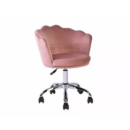 Chaise de bureau en velours "Rose" - Velvet - Rose - l 56 x H 56 cm