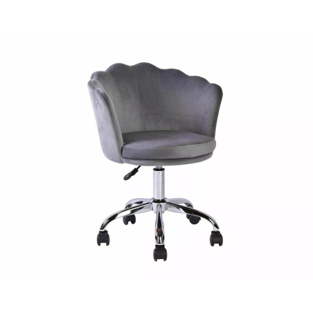 Chaise de bureau en velours "Rose" - Velvet - Gris - l 56 x H 56 cm