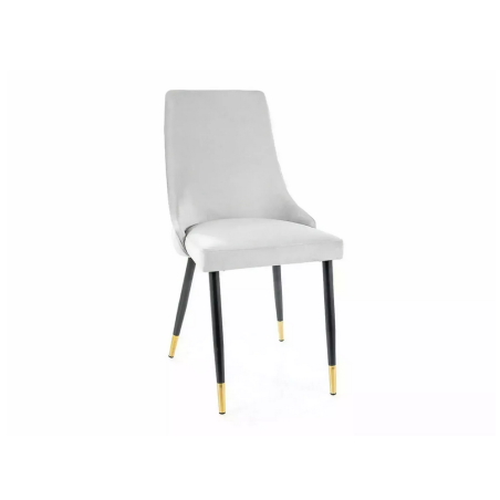 Chaise en velours avec pieds noir doré "Piano" - Velvet - Gris - l 47 x H 93 cm