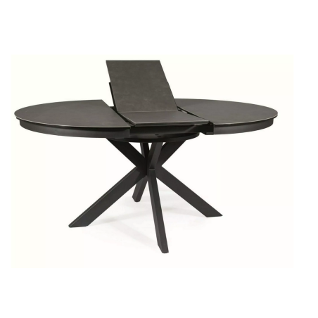 Table extensible "Porto Ceramic" - Gris foncé/Noir mat - L 120(160) x H 76 cm