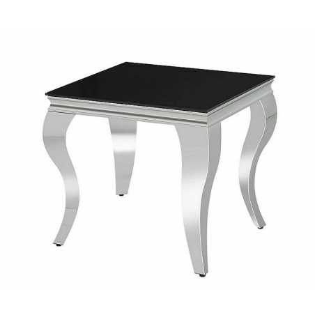 Table basse carré "Prince C" - Noir/Argenté - L 55 x l 55 cm
