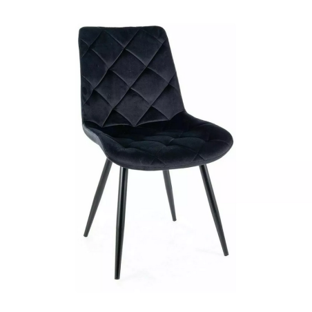 Chaise en velours "Ralph" - Velvet - Noir - l 51 x H 88 cm
