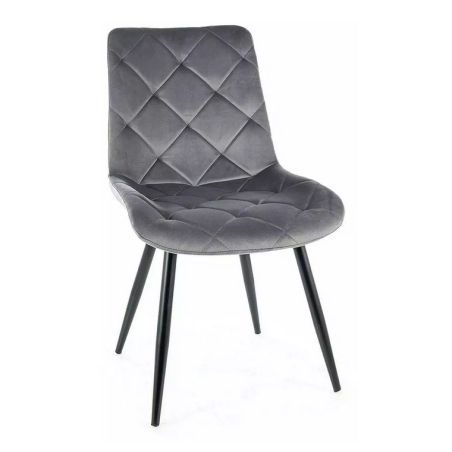 Chaise en velours "Ralph" - Velvet - Gris foncé - l 51 x H 88 cm