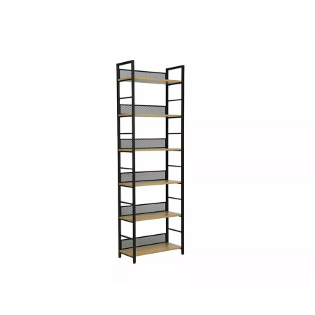 Bibliothèque "Raw R6" - Marron clair/Noir - l 28 x H 187 x L 60 cm