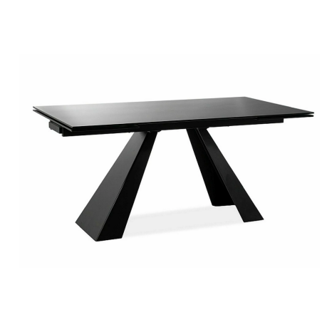Table à manger extensible "Salvadore" - Noir mat - L 160-240 x l 90 cm