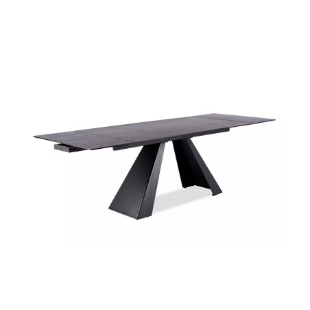 Table à manger extensible "Salvadore" - Ceramic - Gris/Noir mat - L 160-240 x l 90 cm