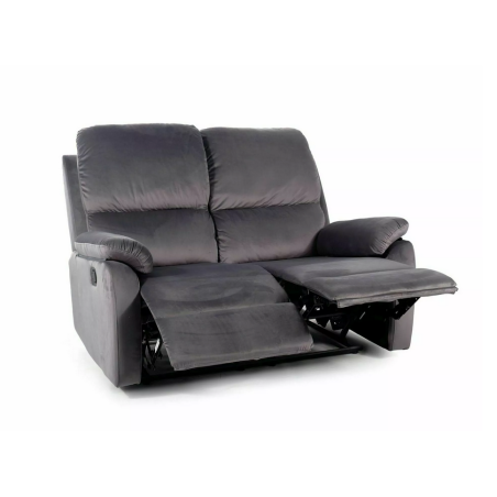 Canapé 2 places inclinable en velours "Spencer 2" - Velvet - Gris - L 136 x H 101 cm