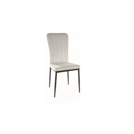 Chaise en velours "Vigo" - Velvet - Gris clair - l 44 x H 97 cm