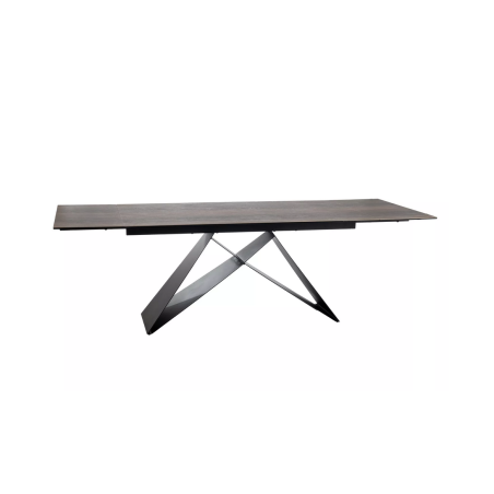 Table à manger extensible "Westin" - Ceramic - Marron/Noir mat - L 160-240 x l 90 cm