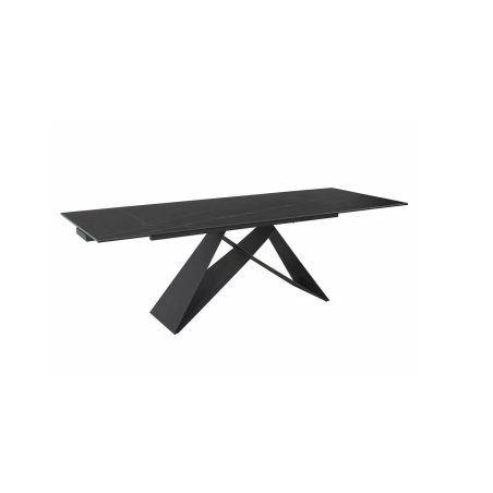 Table à manger extensible "Westin" - Ceramic - Noir/Noir mat - L 160-240 x l 90 cm