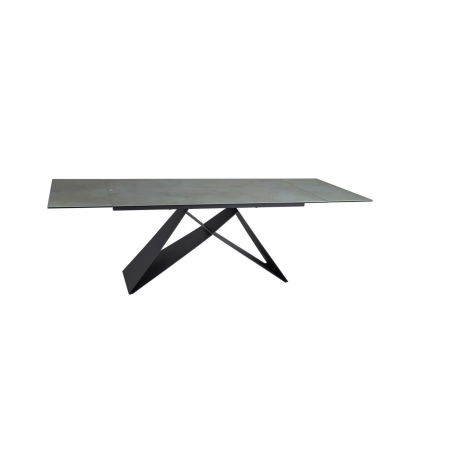 Table à manger extensible effet marbre "Westin" - Ceramic - Vert/Noir mat - L 160-240 x l 90 cm