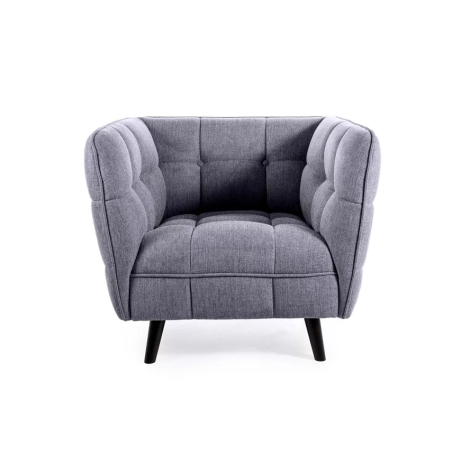 Fauteuil en tissu "Castello 1" - Brego - Gris - l 92 x H 78 cm