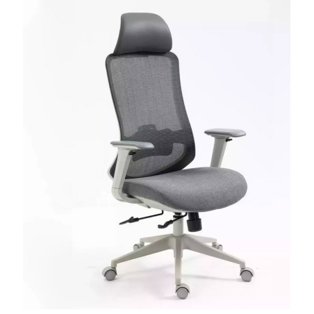 Fauteuil de bureau "Ergon" - Gris/Blanc - l 64 x H 112 cm