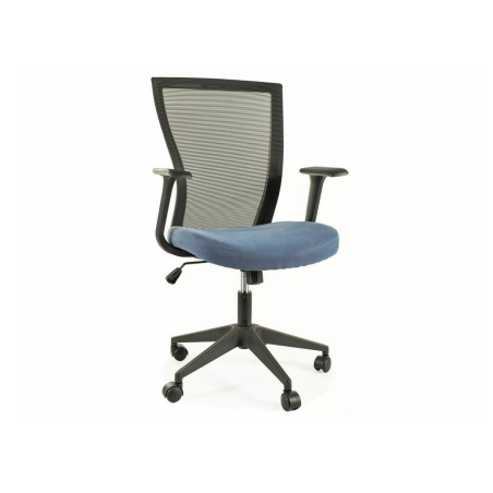 Fauteuil de bureau "Q-328" - Noir/Bleu - l 62 x H 97 cm