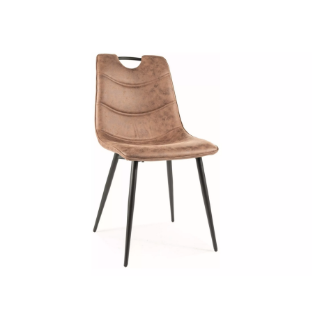 Chaise en tissu "Aloe" - Marron - l 46 x H 50 cm