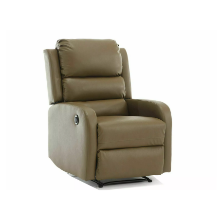 Fauteuil inclinable en cuir "Pegaz" - Vert olive - l 88 x H 102 cm