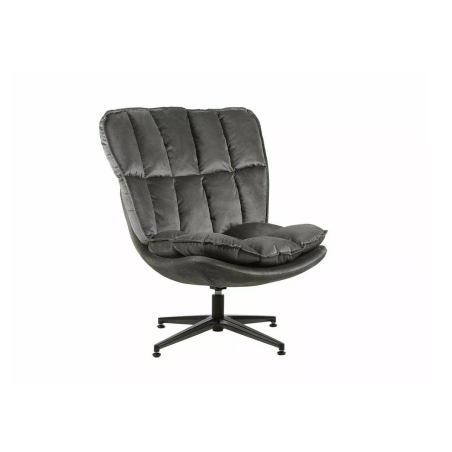 Fauteuil en velours "Vesta" - Gris foncé - l 78 x H 91 cm