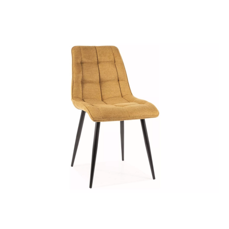 Chaise en tissu "Chic" - Brego - Jaune - l 50 x H 88 cm