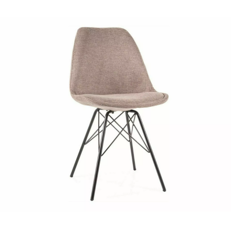 Chaise en tissu "Ken" - Brego - Beige - l 49 x H 85 cm