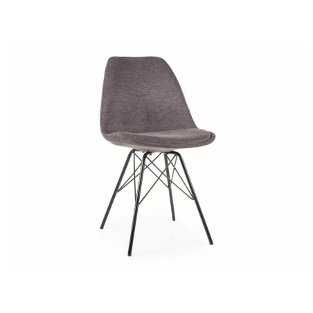 Chaise en tissu "Ken" - Brego - Gris foncé - l 49 x H 85 cm