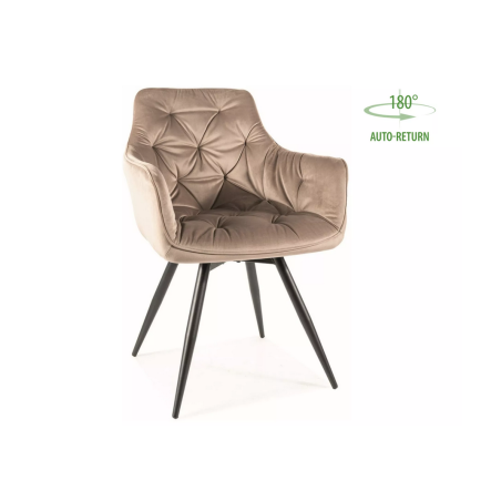 Chaise en velours "Mango" - Velvet - Beige - l 57 x H 83 cm