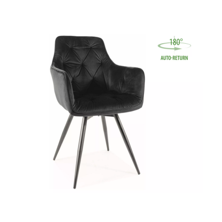 Chaise en velours "Mango" - Velvet - Noir - l 57 x H 83 cm