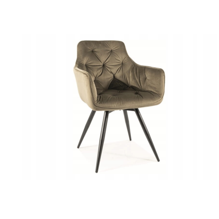 Chaise en velours "Mango" - Velvet - Vert Olive - l 57 x H 83 cm