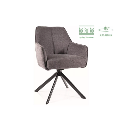 Chaise en tissu "Notti" - Brego - Gris foncé - l 55 x H 83 cm