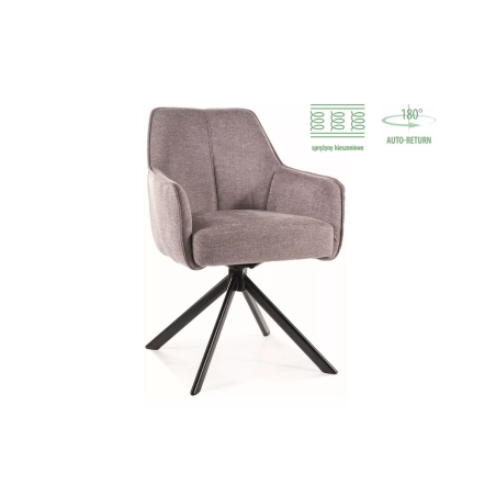 Chaise en tissu "Notti" - Brego - Gris - l 55 x H 83 cm