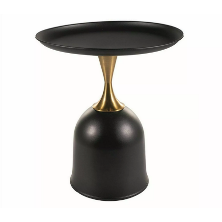 Table basse ronde "Libra" - Noir/Doré - D 51 cm