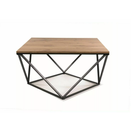 Table basse "Silver A" - Marron chêne artisan/Noir - L 80 x l 80 cm