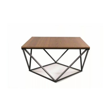 Table basse "Silver A" - Marron noyer/Noir - L 80 x l 80 cm