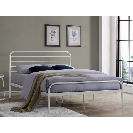 Lit double "Bolonia" - Blanc - l 140 x L 200 cm