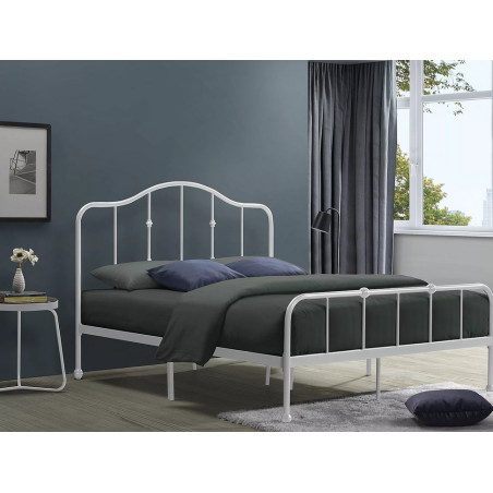 Lit double "Florence" - Blanc - l 120 x L 200 cm