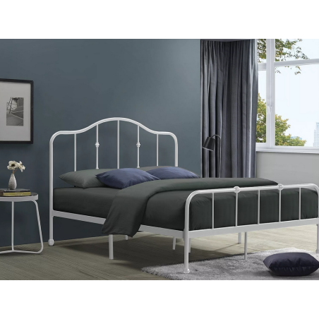 Lit double "Florence" - Blanc - l 140 x L 200 cm