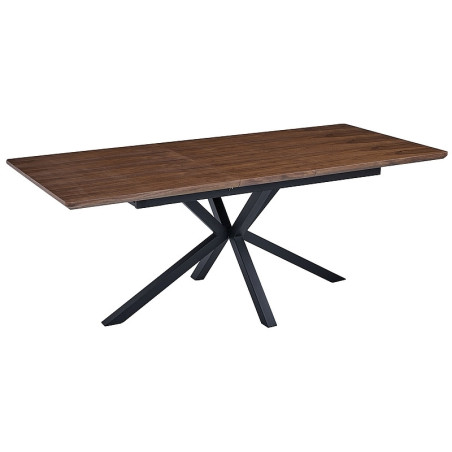 Table à manger extensible "Logan" - Marron noyer - L160(200) x l 90 cm