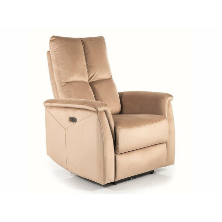 Fauteuil inclinable en velours "Neptun Velvet" - Beige - l 76 x H 96 cm