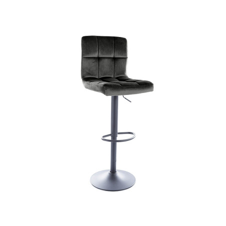 Tabouret de bar en velours "C105" - Noir - l 42 x H 96 cm
