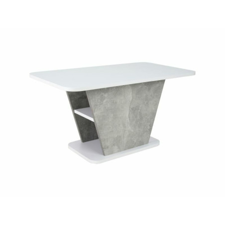 Table basse rectangle "Calipso" - Blanc mat/Gris - L 90 x H 46 x l 50 cm
