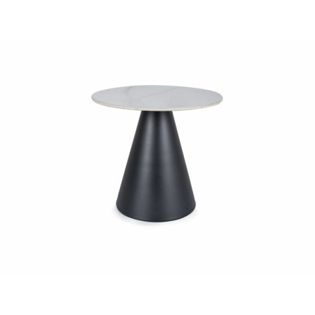 Table basse ronde "Hill" - Blanc/Noir - D 50 x H 46 cm