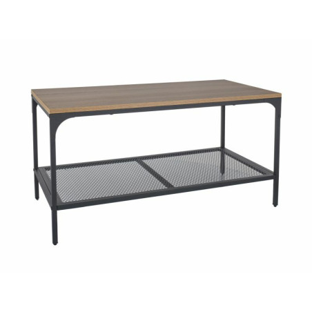 Table basse rectangle "Lex L" - Marron chêne/Noir - L 90 x l 45 x H 45 cm