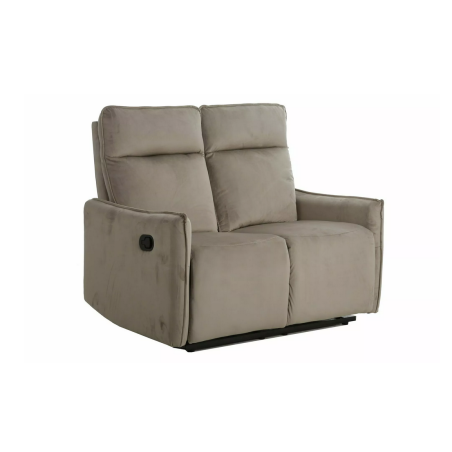 Canapé inclinable en velours "Travis 2" - Beige foncé - L 127 x H 102 cm