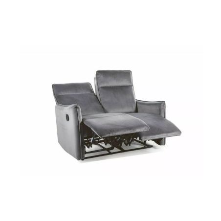 Canapé inclinable en velours "Travis 2" - Gris - L 127 x H 102 cm