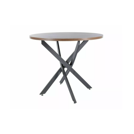 Table à manger ronde "Agis" - Marron noyer - D 90 x H 75 cm