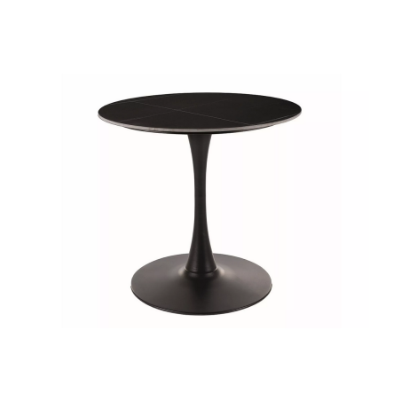 Table à manger ronde "Espero" - Noir mat/Noir - D 80 x H 75 cm