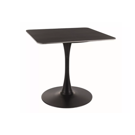Table à manger carrée "Espero II" - Noir mat/Noir - l 80 x L 80 x H 75 cm