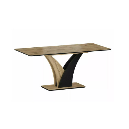 Table à manger extensible "Vento" - Marron chêne artisan/Noir - L 120(160) x l 68 cm