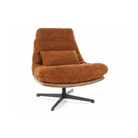 Fauteuil en tissu "Felicia" - Raven - Orange/Marron - l 79 x H 91 cm